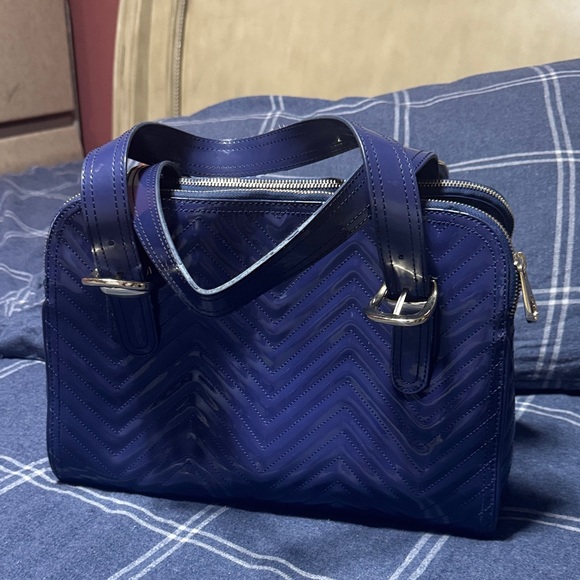 Ted Baker Shiny Blue Chevron Satchel